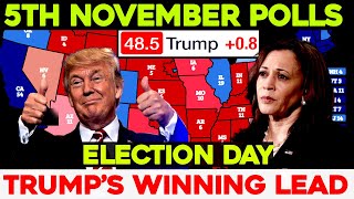 Trumps Winning LEAD  5th November Swing State Map Base Final Polling DATA  2024 US Election POLLS [upl. by Ennovyahs]