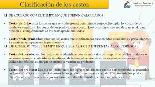 Contabilidad de costos 2 clasificación costos Lección1 [upl. by Finnie]