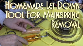 Simple Let Down Tool for Clock Mainsprings Loop end Easy [upl. by Treat91]