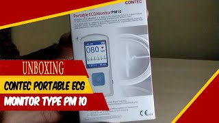 UNBOXING CONTEC PORTABLE ECG MONITOR PM 10 [upl. by Kcirdnek194]