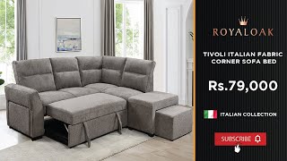 Royaloak  Tivoli Italian Fabric Corner Sofa Bed [upl. by Wiersma448]