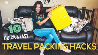 10 quick amp easy TRAVEL PACKING HACKS [upl. by Michell]