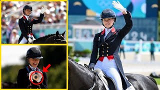 GB’s Lottie Fry wins second Olympics dressage bronze in individual freestyle [upl. by Samara]