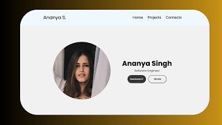 Code to Create a Portfolio Website using HTML amp CSS with Home Projects and Contacts Sections [upl. by Darice]