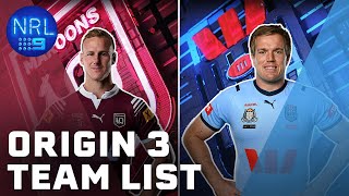 2024 State of Origin Game 3 Team lists are in  NRL on Nine [upl. by Ader523]