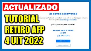 ACTUALIZADO Retiro de AFP 4 UIT 2022 Tutorial paso a paso [upl. by Nelehyram964]