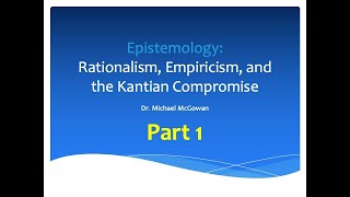 Epistemology Rationalism Empiricism Kant pt 1 [upl. by Cadman]