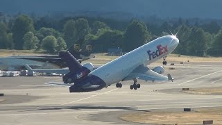 FedEx N613FE MD11 Takeoff Portland Airport PDX [upl. by Tuesday]