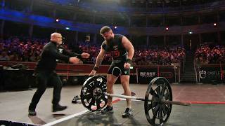 Pavlo passes out then smashes 185kg407lb Axle Press [upl. by Siegfried]