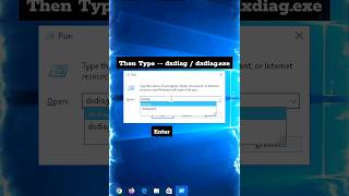 How to open directx diagnostic tool by run command  Dxdiag windows 10 shorts windows run [upl. by Theurich451]