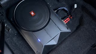 CES 2020 JBL BassPro Nano compact powered car subwoofer  Crutchfield [upl. by Elkcim21]