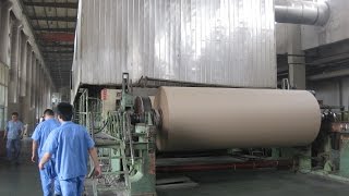 cylinder mould corrugated paperkraft papercardboard paper making line [upl. by Neelyaj796]