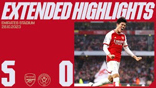 EXTENDED HIGHLIGHTS  Arsenal vs Sheffield United 50  Nketiah Vieira amp Tomiyasu [upl. by Arahd]