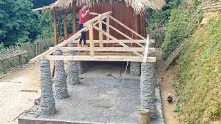 Construction process of assembling wooden house frame and kitchen Trieu Thi Hay [upl. by Milt]