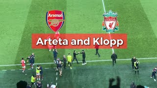 Arsenal vs Liverpool last minute Arteta and Klopp bench cam [upl. by Mccallum]