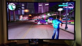 GTA Vice City LG G5 HDMI 4K gamepad bluetooth 43quot 2160p Ultra HD TV Android smartphone with SlimPort [upl. by Jerroll932]