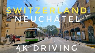 Exploring Neuchâtel Sunny Autumn Drive through the Old Town in 4K  Driving POV [upl. by Groark48]