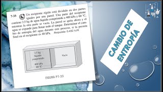 Cambio de entropía en un recipiente dividido en dos EJERCICIO 733 TERMODINÁMICA DE CENGEL 7MA ED [upl. by Leik]