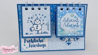 TischAdventskalender Schneeflockentraum mit Cinch  Stempelitis mit Produkten von Stampin Up [upl. by Lorrayne]