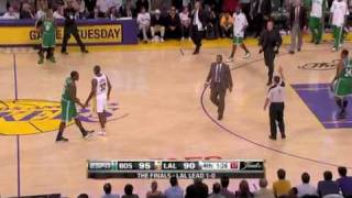 Doc Rivers runs on the court to call a timeout in the fourth quarter Lakers Celtics The Finals [upl. by Aynos]