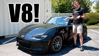 Review V8 Mazda MX5 Miata  The Modern Shelby Cobra [upl. by Ayila]