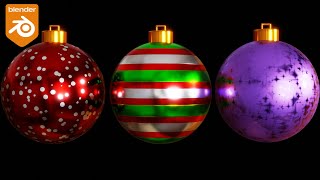 3 Procedural Christmas Ornament Materials Blender Tutorial [upl. by Deva]