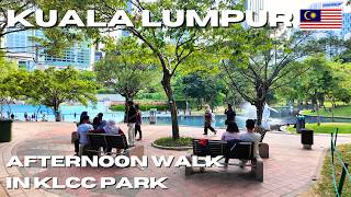 KLCC PARK Kuala Lumpur Malaysia 🇲🇾 Walking Tour 4K VIDEO [upl. by Nohsed906]