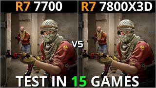 RYZEN 7 7700 vs RYZEN 7 7800X3D  Test in 15 Games  Which is Better for Gaming [upl. by Ardnnek]