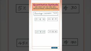 Percentage Calculation  Doubling Technique shorts GRE GMAT SAT IBPS RRB  Quantitative Aptitude [upl. by Bucella]