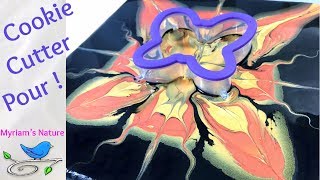 94 Acrylic Pouring Through a Butterfly Cookie Cutter [upl. by Norrag]