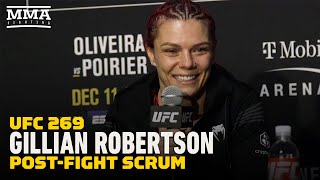 Gillian Robertson Reacts To Eye Gouges Submission Win Over Priscila Cachoeira  UFC 269 [upl. by Sonja]