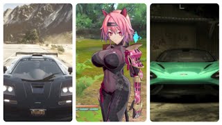 Neptunia X Senran Kagura Ninja Wars X NFSMW 2005 X NFSR All Characters With Cars Characters [upl. by Eanat]