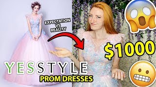 YESSTYLE HAUL  1000 PROM DRESS TRY ON 2019 😬😱expectation vs reality [upl. by Morocco]