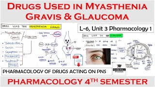 Drugs used in Myasthenia gravis and Glaucoma  Mechanism  L6 U3  Pharmacology 4th Semester [upl. by Wan]