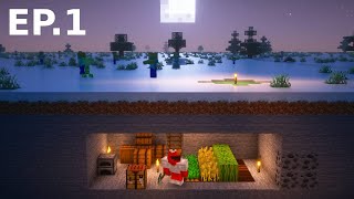 Surviving a Frozen Superflat Wasteland in Minecraft [upl. by Elletsyrc80]