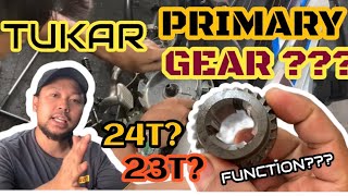 CARA TUKAR PRIMARY GEAR Y15  SUSAH KE [upl. by Ameehsat]