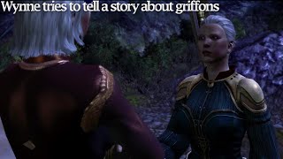 Dragon Age Origins  Wynne tries to tell a story about griffons or the wardens [upl. by Arsi]