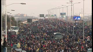 Srbija stala na dva sata Protesti i blokada saobraćajnica [upl. by Joost]