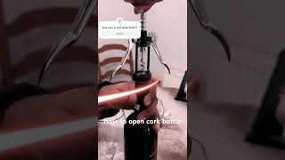 Easy way to open a cork bottle wine shorts wineopening ksi diy [upl. by Enegue]