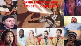 Erwin Loses His Arm Best Reactions  Attack on Titan 2x11 quotChargequot [upl. by Esenaj]