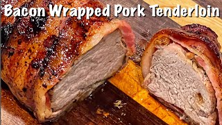 Bacon Wrapped Pork Tenderloin Recipe How to Cook Bacon Wrapped Tenderloin [upl. by Hayashi]