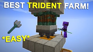 Minecraft EASY Trident Farm Best Design 120 Tutorial [upl. by Ihsoyim694]