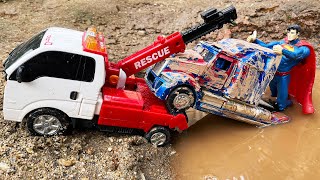 OPTIMUS PRIME Truk Mud StopMotion Transformers HelloCarbot Tobot Robot Cartoon Animation Compassion [upl. by Motteo]