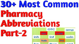 30 Common pharmacy Abbreviations Common Abbreviations medical abbreviations and symbols [upl. by Bowrah]