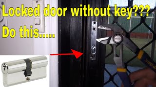 open locked door without key  replace euro cylinder lock [upl. by Swenson]