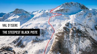 The Steepest Piste in Val dIsere Face de Bellevarde Stade Olympique [upl. by Nilauqcaj972]