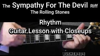 The quotSympathy For The Devilquot Riff  Strum Pattern  No Chat Guitar CoverLesson with Closeups 6 [upl. by Jarietta]