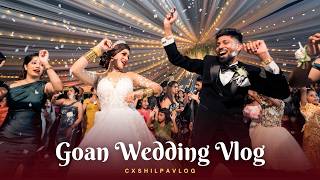 Goan Christian Wedding Vlog  Epic Reception Fun at Wild Orchid Goa  therunksgoa [upl. by Dnomal]