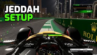 F1 24 JEDDAH TRACK GUIDE  SETUP 126032 [upl. by Glorianna]