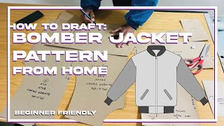 HOW TO DRAFT Bomber Jacket Pattern Printable PDF included AT HOME Beginner friendly tutorial [upl. by Schiro]